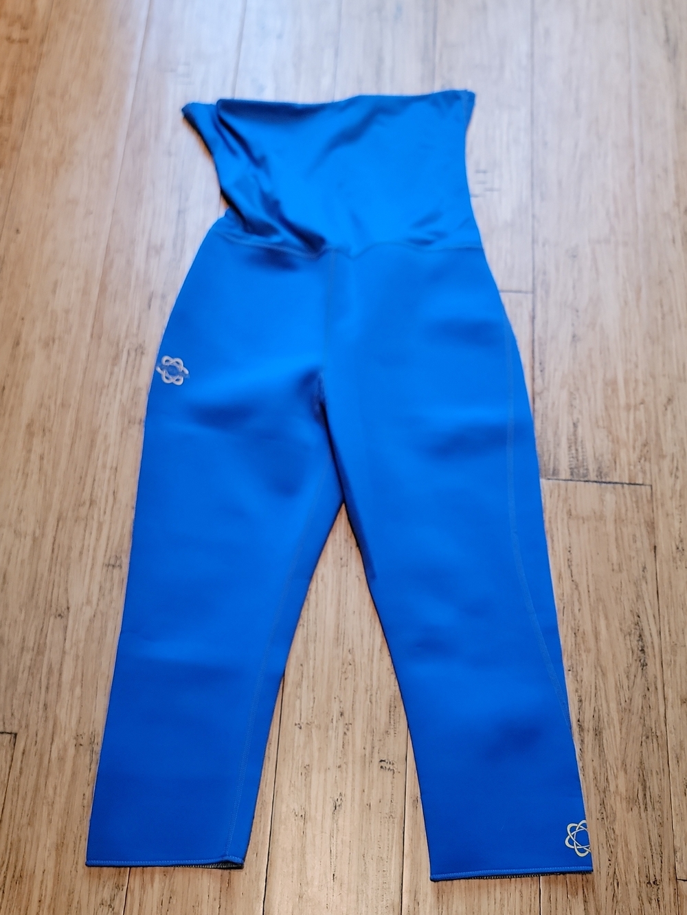 High-Waist Blue Women Neoprene Workout Pants
